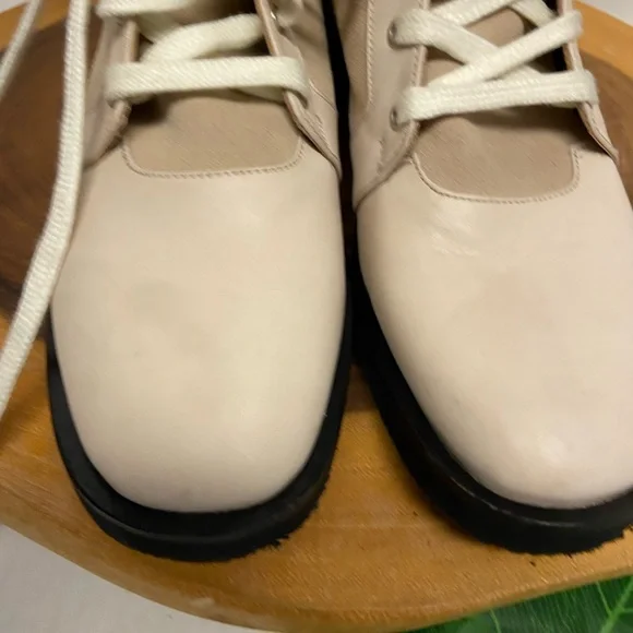 Maryam Nassir Zadeh lace Up Vanilla Leather Combat Boots